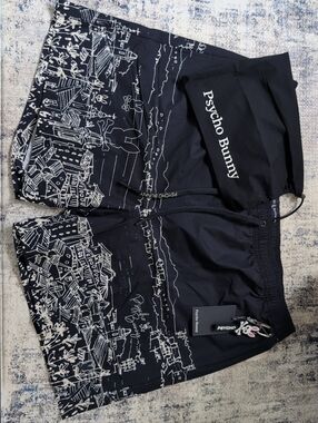 NWT PSYCHO BUNNY NAXOS Swim Trunk Men's XXL Navy